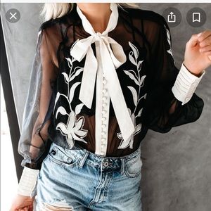 VICI Venetian Embroidered  Blouse